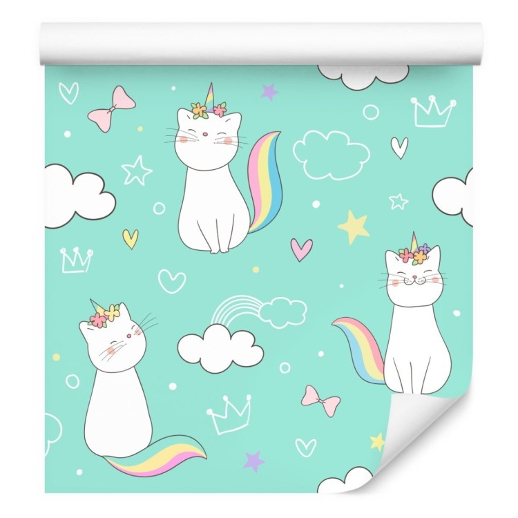 Tapeta Dla Dzieci - Tęczowe Kotki