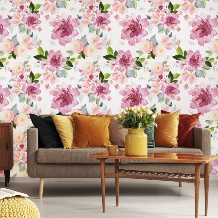 Tapeta Kwiaty Malowane Akwarelą