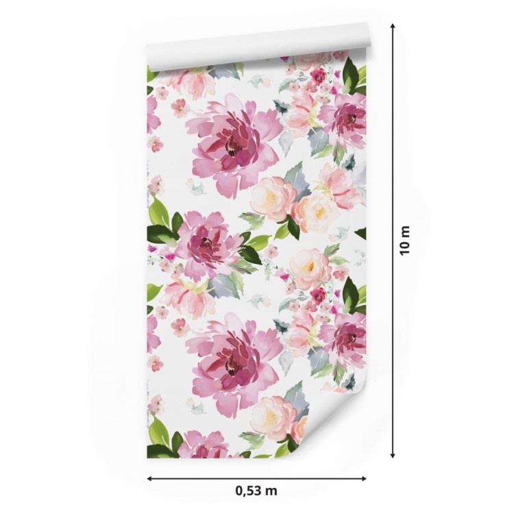 Tapeta Kwiaty Malowane Akwarelą