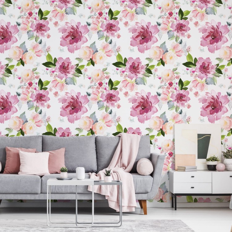 Tapeta Kwiaty Malowane Akwarelą