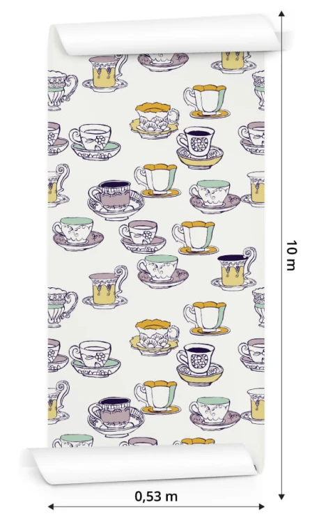 Tapeta Do Kuchni-Kolorowe Filiżanki