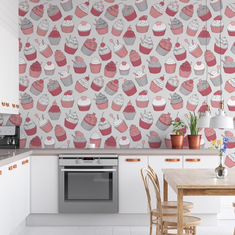 Tapeta Do Kuchni-Kolorowe Babeczki