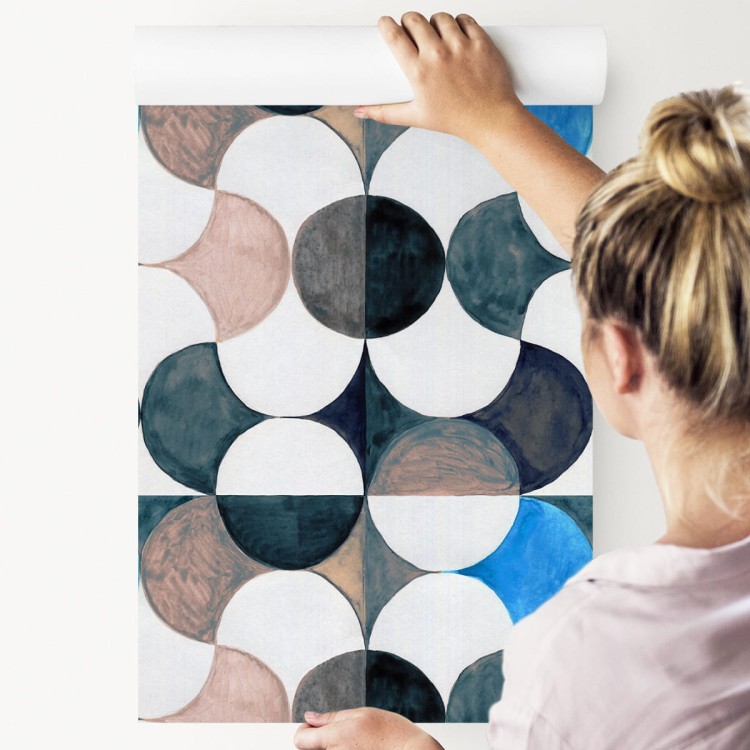 Tapeta Geometryczna-Abstrakcja Malowana Akwarelą