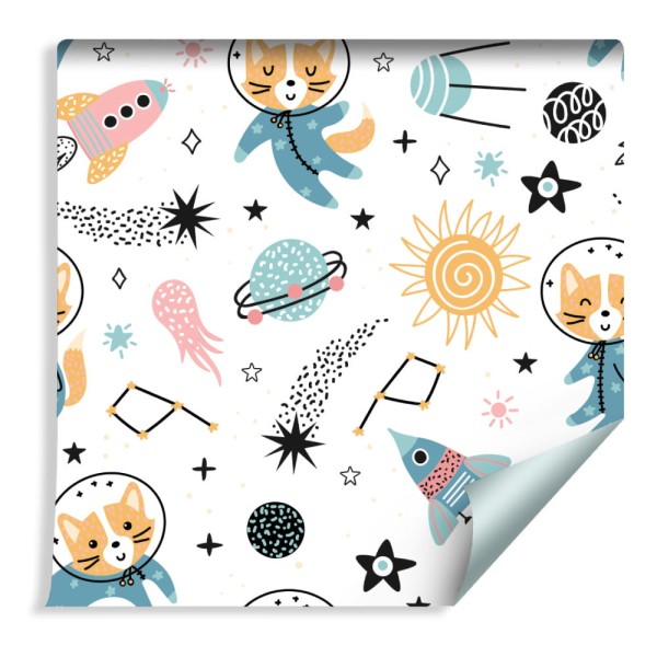 Tapeta Dla Dzieci - Wesołe Liski W Kosmosie