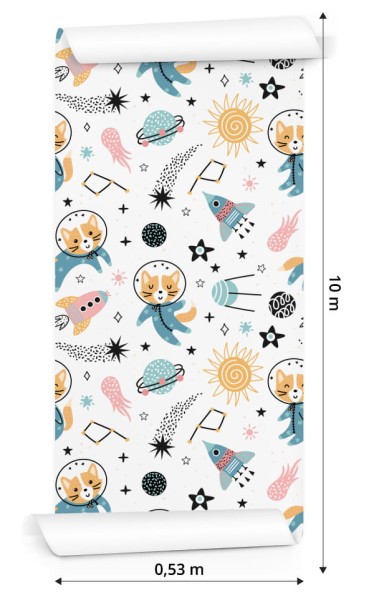 Tapeta Dla Dzieci - Wesołe Liski W Kosmosie