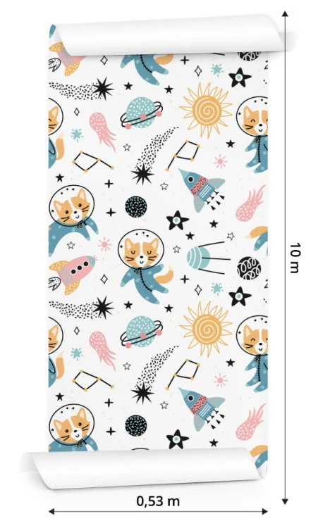 Tapeta Dla Dzieci - Wesołe Liski W Kosmosie