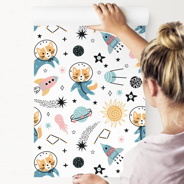 Tapeta Dla Dzieci - Wesołe Liski W Kosmosie