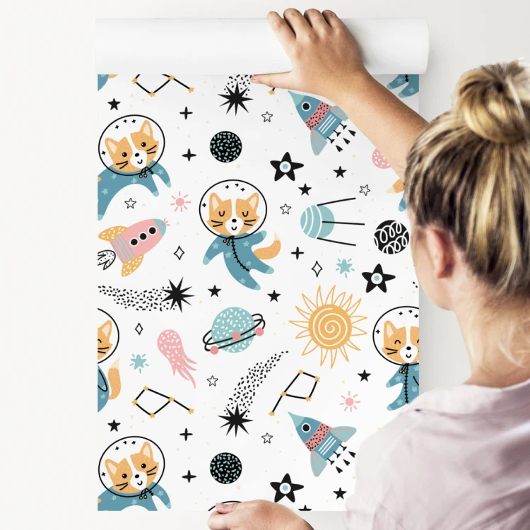 Tapeta Dla Dzieci - Wesołe Liski W Kosmosie