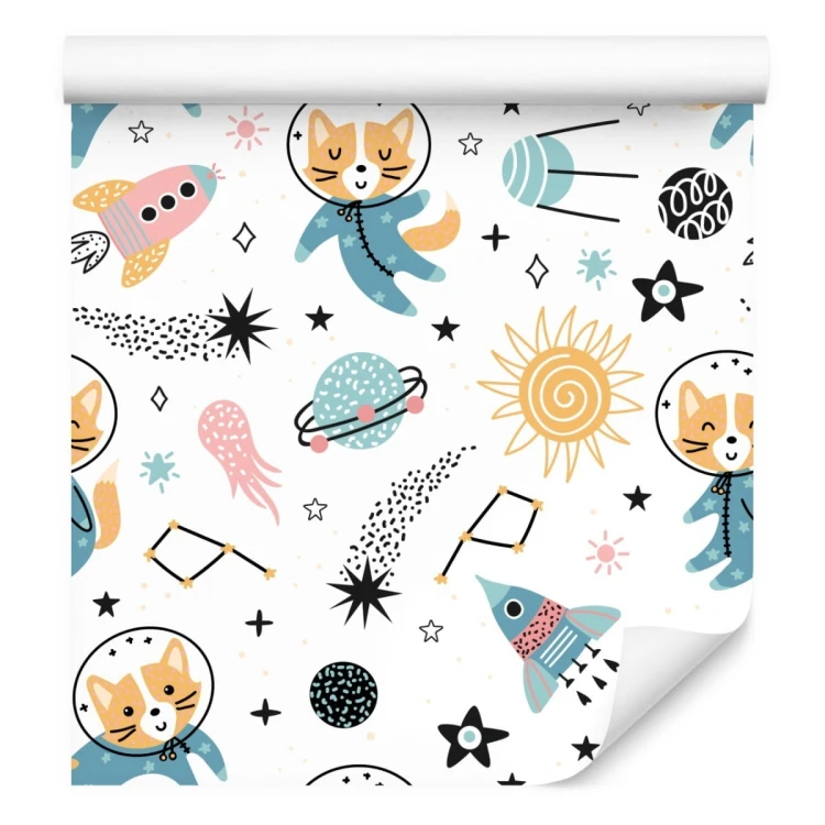 Tapeta Dla Dzieci - Wesołe Liski W Kosmosie