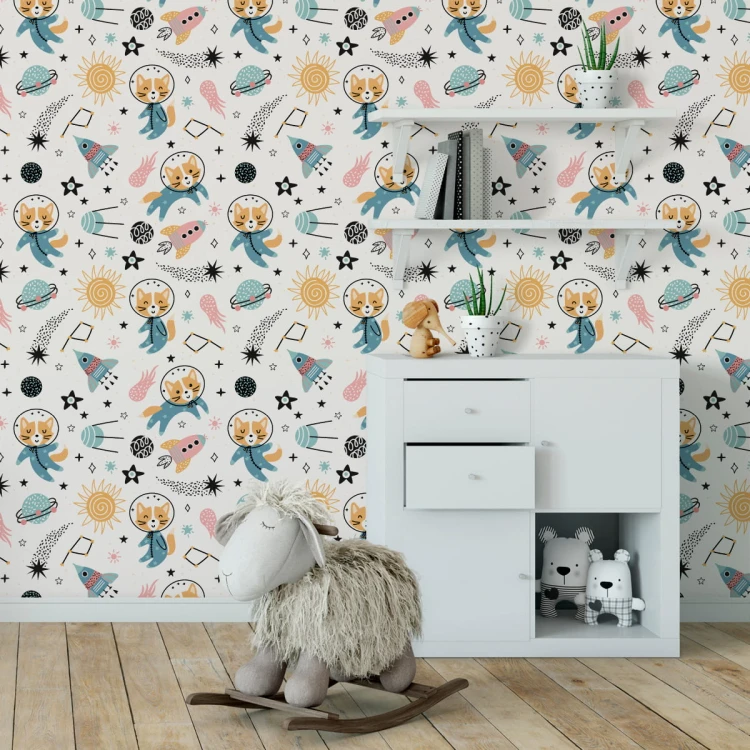 Tapeta Dla Dzieci - Wesołe Liski W Kosmosie