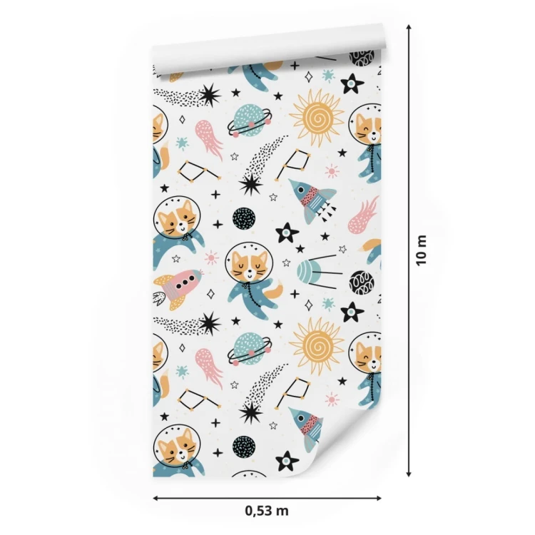 Tapeta Dla Dzieci - Wesołe Liski W Kosmosie