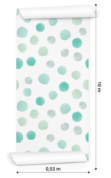 Tapeta Zielone Groszki Malowane Akwarelą