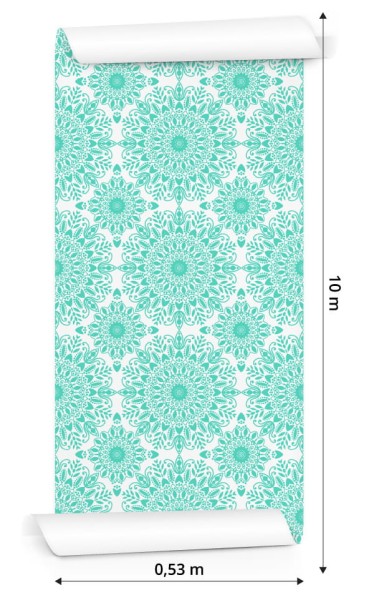 Tapeta Piękna Turkusowa Mandala