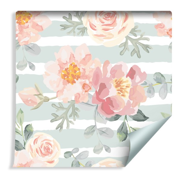Tapeta Kwiaty - Pastelowe Róże I Peonie