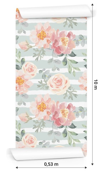 Tapeta Kwiaty - Pastelowe Róże I Peonie