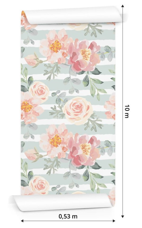 Tapeta Kwiaty - Pastelowe Róże I Peonie