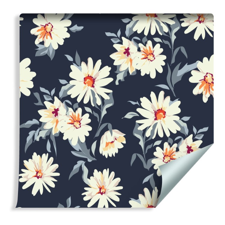 Tapeta Kwiaty - Malowane Stokrotki