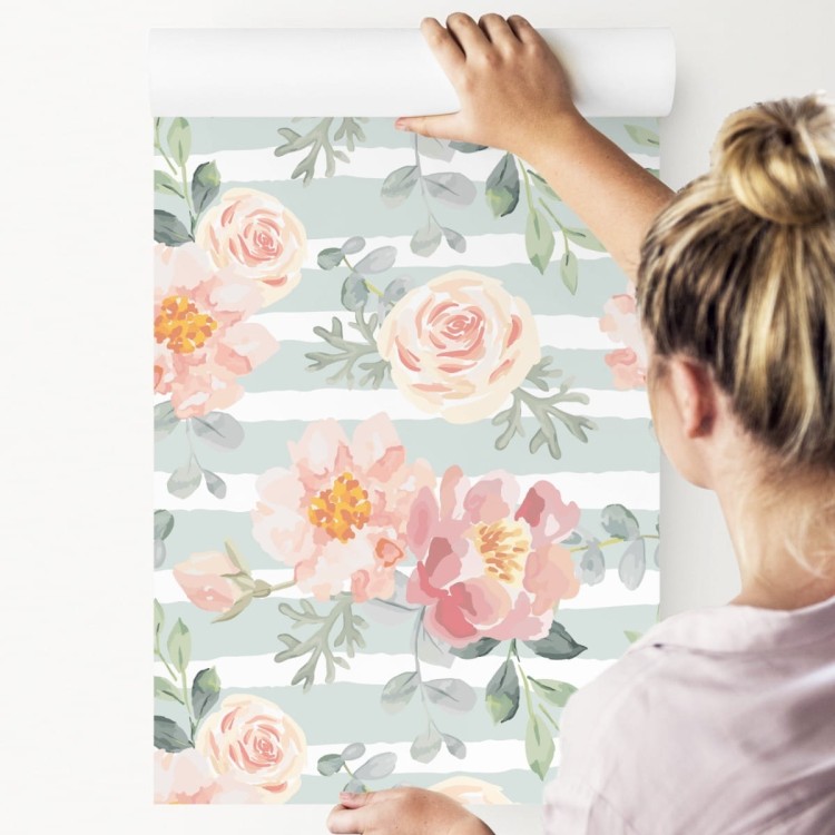 Tapeta Kwiaty - Pastelowe Róże I Peonie