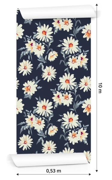 Tapeta Kwiaty - Malowane Stokrotki