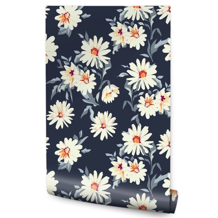 Tapeta Kwiaty - Malowane Stokrotki