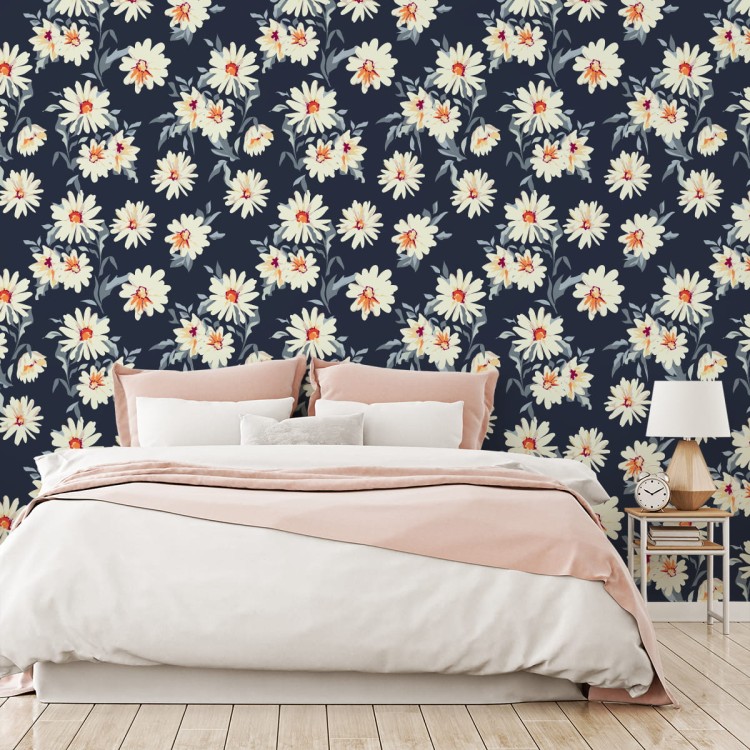 Tapeta Kwiaty - Malowane Stokrotki