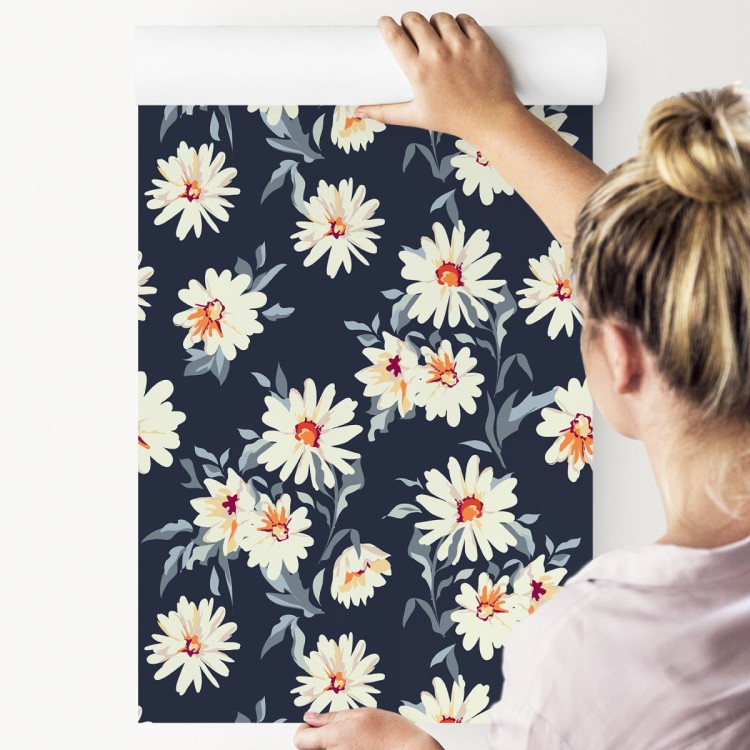 Tapeta Kwiaty - Malowane Stokrotki