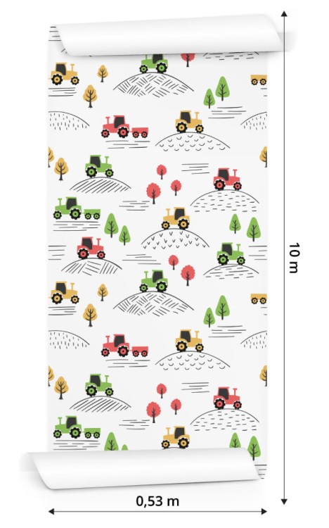 Tapeta Dla Dzieci - Traktorki