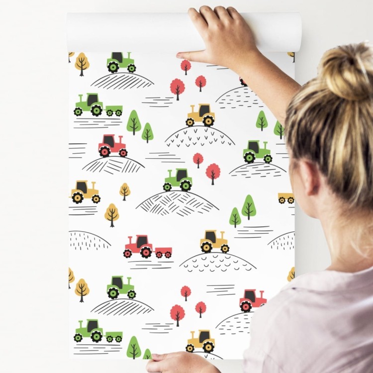 Tapeta Dla Dzieci - Traktorki