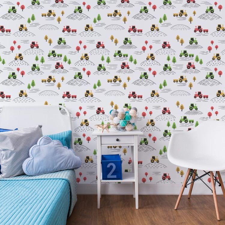 Tapeta Dla Dzieci - Traktorki