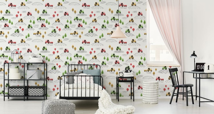 Tapeta Dla Dzieci - Traktorki