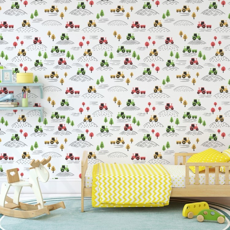 Tapeta Dla Dzieci - Traktorki