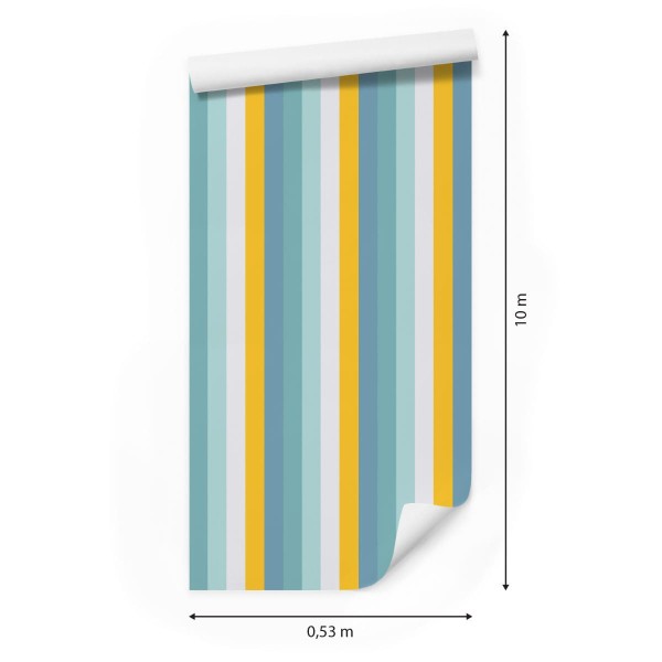 Tapeta W Kolorowe, Pionowe Paski, Salon, Sypialnia