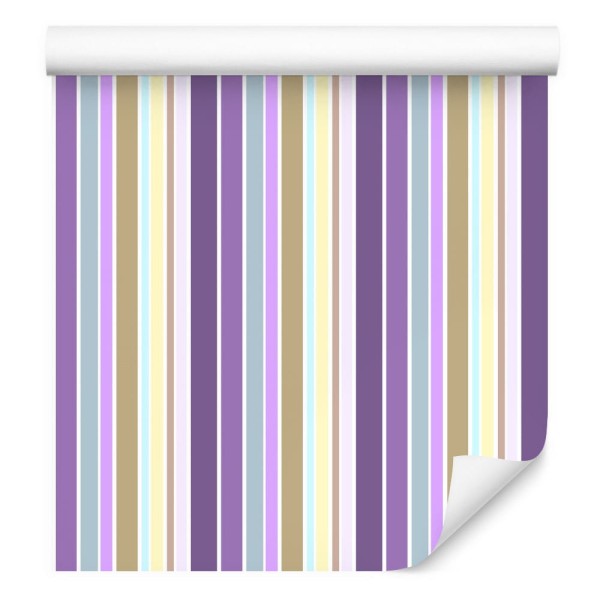Tapeta W Kolorowe, Pionowe Pasy, Salon, Sypialnia