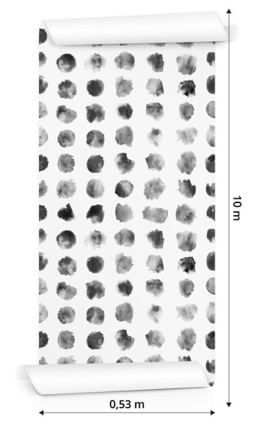 Tapeta Szare Kropki - Kleksy