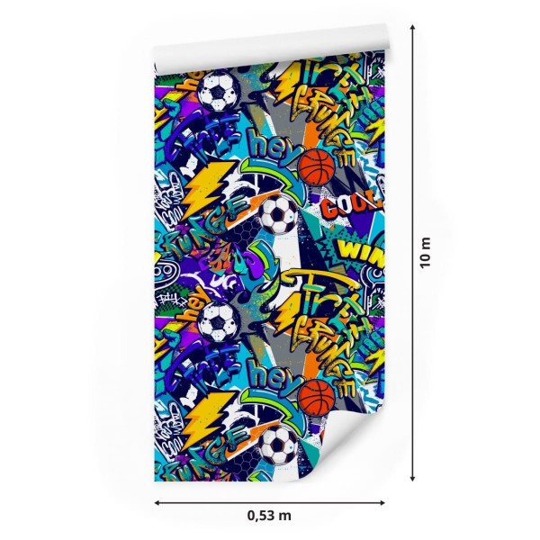 Tapeta Młodzieżowa Sport Graffiti Piłka Nożna