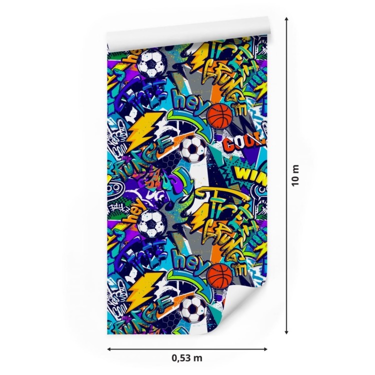 Tapeta Młodzieżowa Sport Graffiti Piłka Nożna