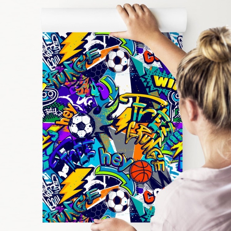 Tapeta Młodzieżowa Sport Graffiti Piłka Nożna