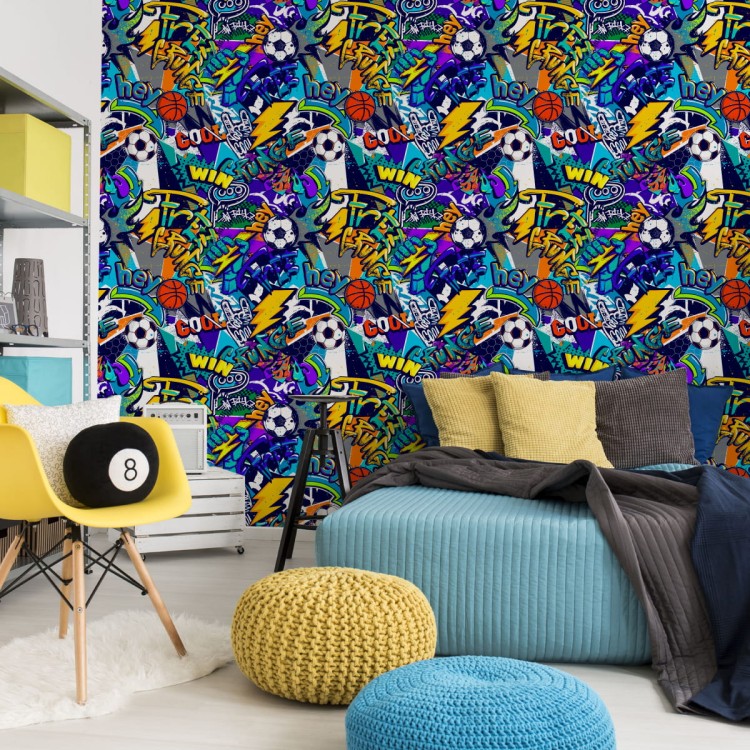 Tapeta Młodzieżowa Sport Graffiti Piłka Nożna