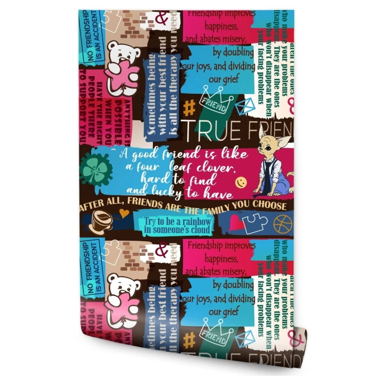 Tapeta Misie Z Typografią