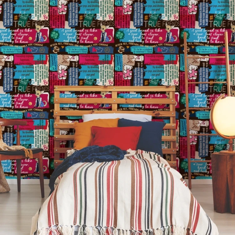 Tapeta Misie Z Typografią