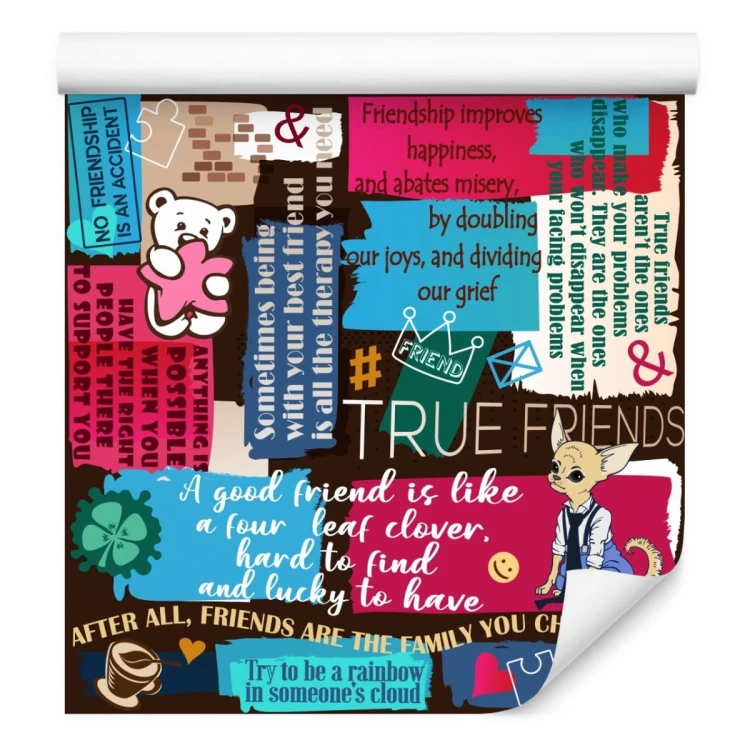 Tapeta Misie Z Typografią