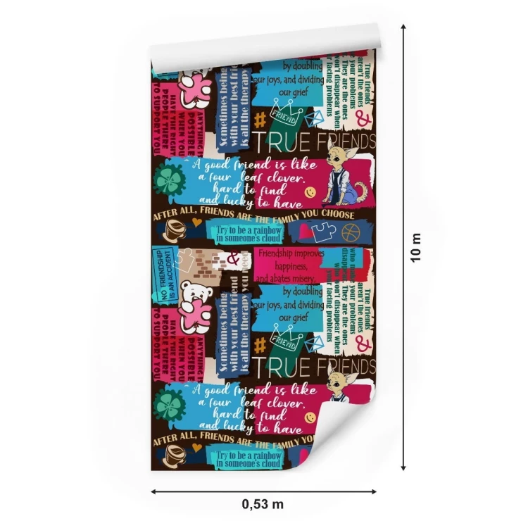 Tapeta Misie Z Typografią