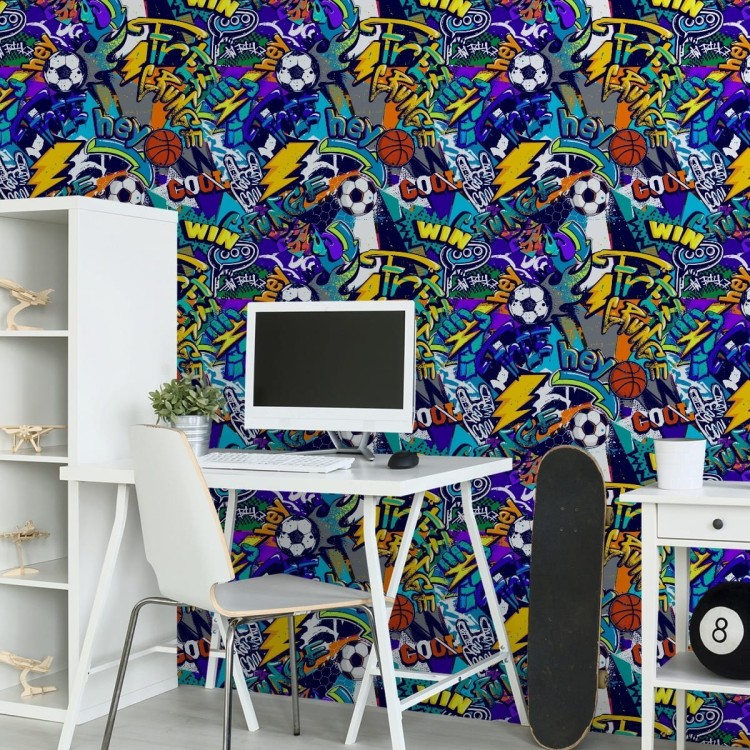 Tapeta Młodzieżowa Sport Graffiti Piłka Nożna