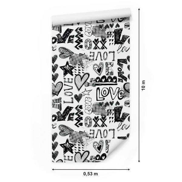 Tapeta Serca Z Napisami