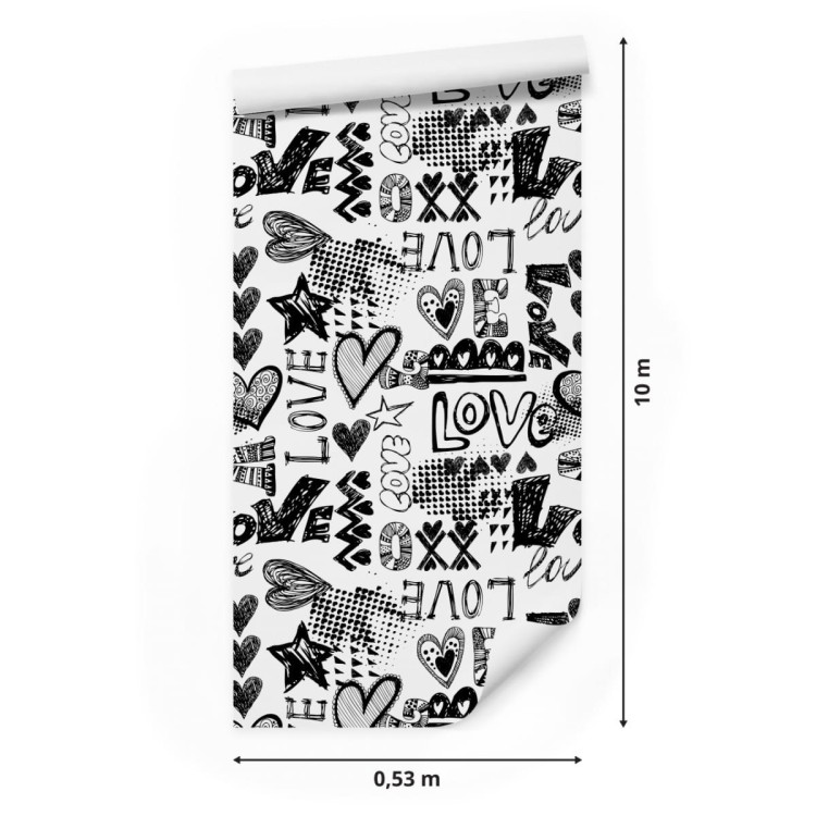 Tapeta Serca Z Napisami