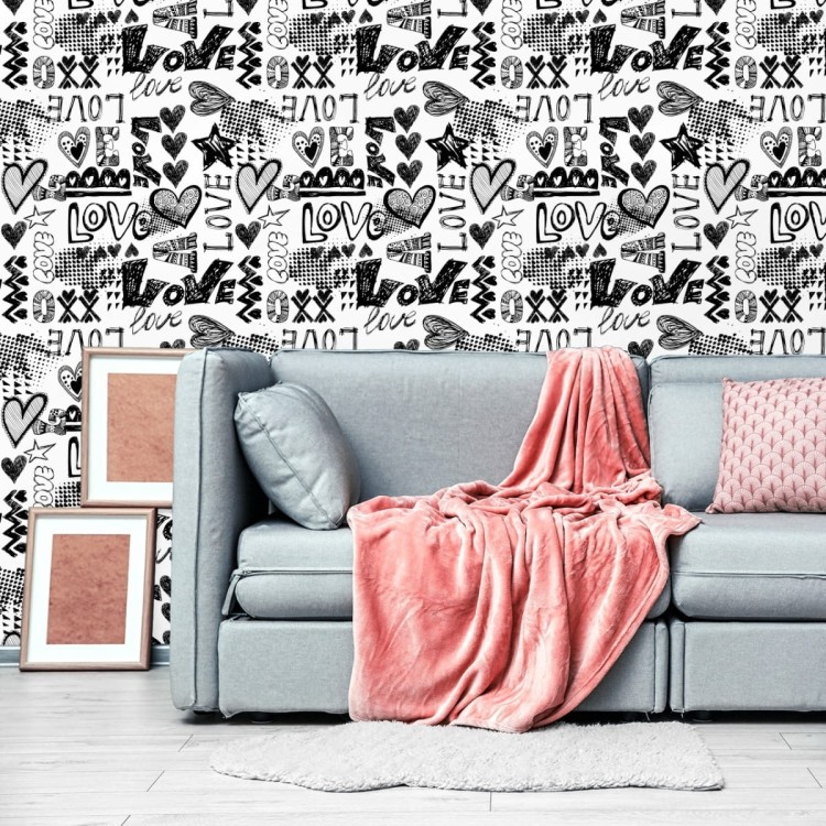 Tapeta Serca Z Napisami