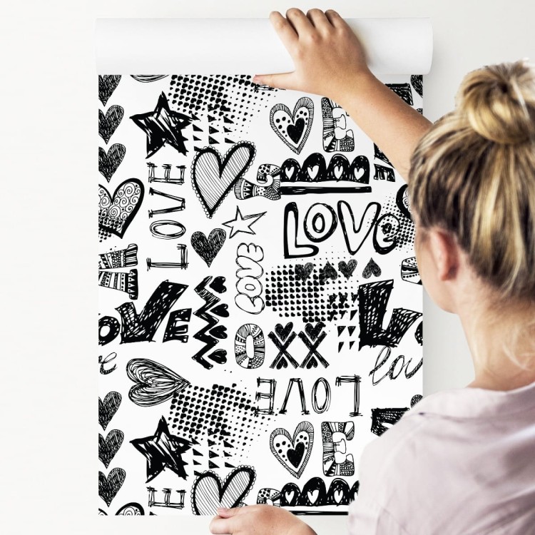 Tapeta Serca Z Napisami