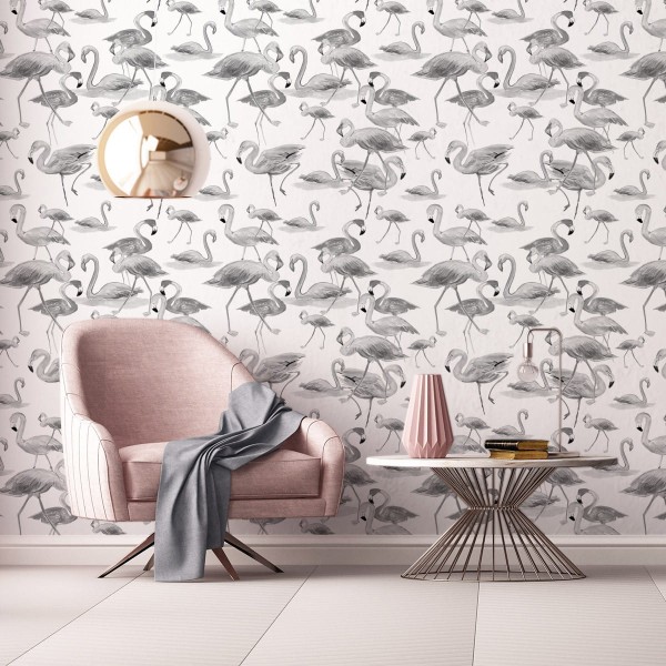 Tapeta Do Salonu, Flamingi, Ptaki, Natura