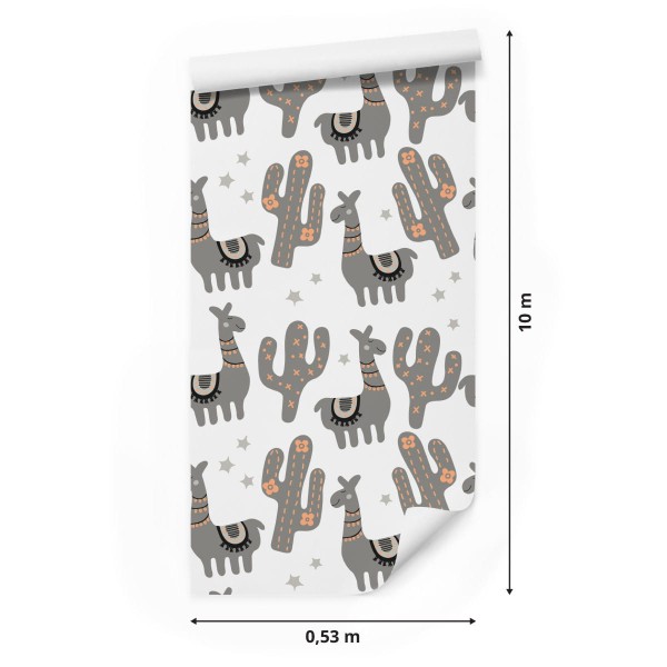 Tapeta Z Lamami Rośliny Przyroda, Pokój Dziecięcy