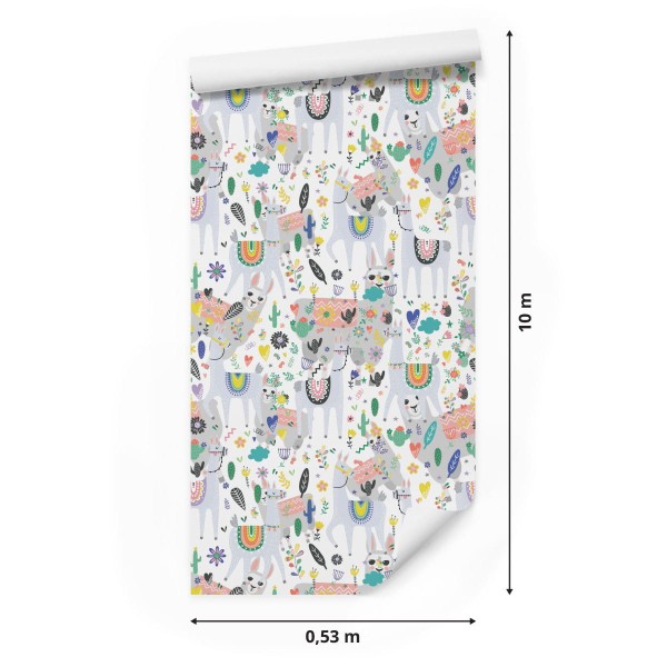 Tapeta Lamy, Zwierzęta, Kwiaty, Do Pokoju Dziecka